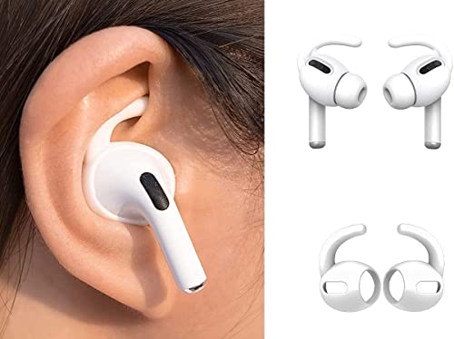 JNSA [Never Lose Your Air Pods Pro] Anti Slip Set, Sport Ear Hook Compatible with Air Pods Pro + Air Pods Pro Earbuds Ear Hooks Cover + Strap Compatible with Air Pods Pro [3in1] (White) - color: White