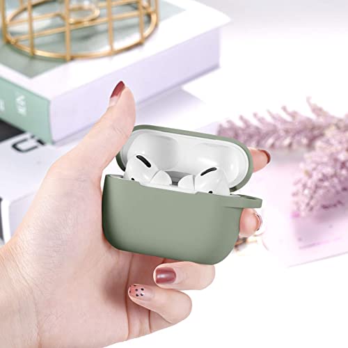 Lerobo for AirPods Pro 2nd/1st Case with Keychain, Army Green | Soft Silicone Protective Cover Compatible with Apple AirPod Pro Case for Women Men, Scratchproof, Shockproof, Dustproof - color: Army Green