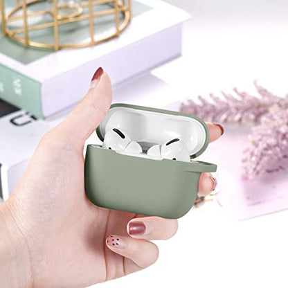 Lerobo for AirPods Pro 2nd/1st Case with Keychain, Army Green | Soft Silicone Protective Cover Compatible with Apple AirPod Pro Case for Women Men, Scratchproof, Shockproof, Dustproof - color: Army Green
