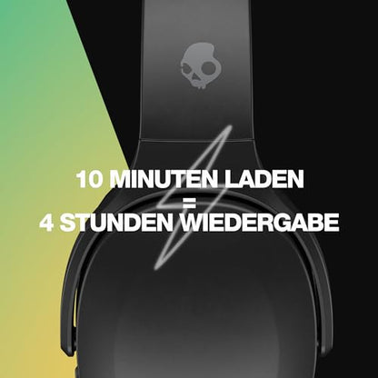 Skullcandy Crusher Evo Wireless Bluetooth Headphones with Extra USB-C Charging Cable, Multi-Sensory Bass, Noise Isolating Over-Ear Fit, 40 Hours Battery, Microphone for iPhone Android - True Black - color: True Black