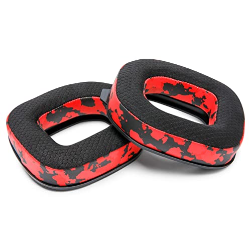 WC Freeze A40 - Hybrid Fabric Cooling Gel Earpads for Astro A40 TR | Made by Wicked Cushions | Improved Durability, Thickness & Sound Isolation | Red Camo - color: Red Camo