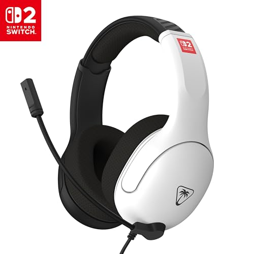 Turtle Beach Airlite Fit Wired Gaming Headset for Nintendo Switch 2, Lite | Also works with Nintendo Switch OLED, Flip-to-Mute Mic, Comfortable Ear Cushions, 40mm Speakers, Lightweight, Black & White - color: Black and White