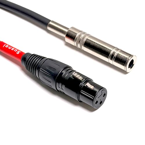 XLR Female to 1/4 Inch TRS Female Adapter Cable, 6 Inch, 2 Pack - style: XLR Female to TRS Female