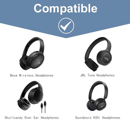 XANAD Hard Case for Bose QuietComfort, QC Ultra, QC 45, QC 35, QC45 SE, QC SE or Skullcandy Crusher Evo, Hesh ANC, Hesh Evo, Crusher ANC 2, Crusher, Riff 2 Noise Headphones (White) - color: Outer White+Inner White