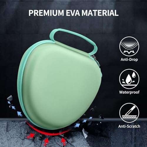 Fintie Hard Case for AirPods Max 2 (2026) and AirPods Max 1 (2024/2020) | Travel Carrying Storage Bag, Shockproof, Protective, Auto Wake/Sleep, Green - color: Green