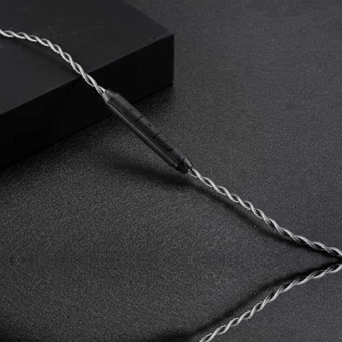 HiFi Earphone Audio Upgrade Cable,8N Silver Plated Headphone Cords,1.3m in Ear Monitor IEM Cord Compatible with KZ ZS10 AS10 AS16 for Audiophile Musician 3.5mm w/mic(0.78mm 2Pin 4.2ft) - size: 3.5mm Plug w/mic