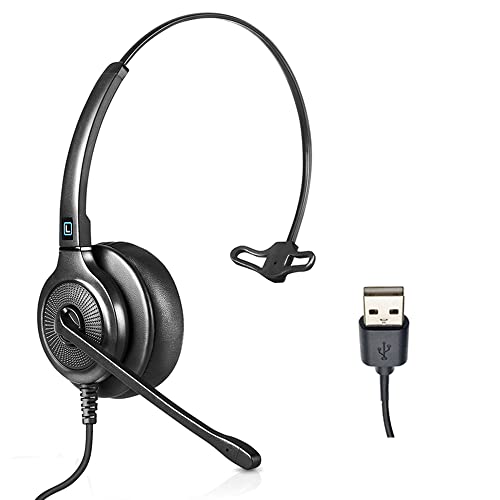 Leitner LH250XL USB Call Center Headset, Dual-Ear XL Noise Cancelling | Dual-ear, XL ear cushion, USB-A, call center, all VoIP phone systems and softphones, all-day wear, 5-year warranty