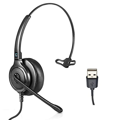 Leitner LH250XL USB Call Center Headset, Dual-Ear XL Noise Cancelling | Dual-ear, XL ear cushion, USB-A, call center, all VoIP phone systems and softphones, all-day wear, 5-year warranty