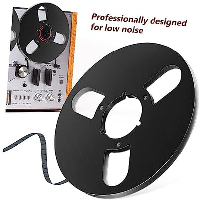 FAVOMOTO 3holes Empty Aluminum Alloy Take up Reel Design for Recording Low Noise High Output Durable Reel for Magnetic Tape