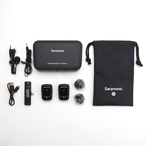 Saramonic Blink 500 Pro X B6 2-Person Wireless Mic System w/Lavaliers & USB-C Receiver for iPhone 15, Android, iPad, Mobile & Computers, Black