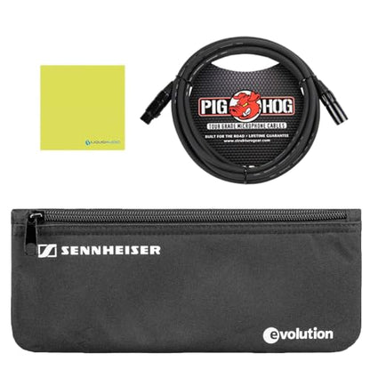 Sennheiser E 904 Dynamic Drum Microphone Bundle with Cable, Cloth | Optimized for Drums, Compact and Convenient, Robust Sound Quality, Mic Cable & Polishing Cloth Included