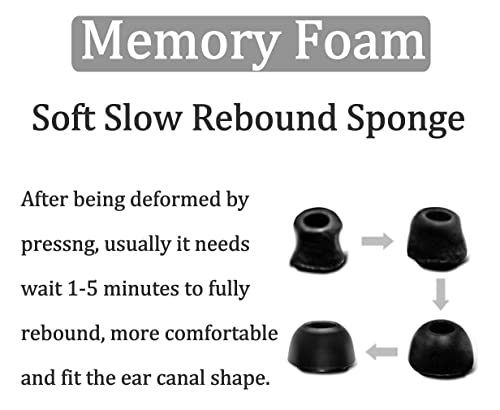Large Size Replacement Memory Foam Compatible with Beats Fit Pro/Studio Buds + Ear Tips, Cancel Noise Fit in Case Comfortable No Silicone Pain for Beat Fit Pro/Studio Buds - Foam Black