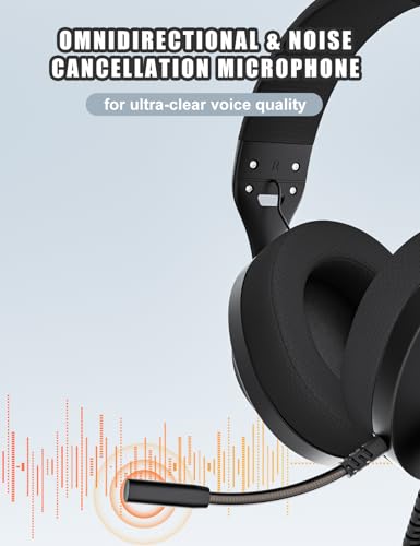 WIRWTRU S30 Gaming Headset with Microphone, Lightweight Design Wired Gaming Headphones