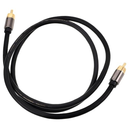 Audio Cable 1 Meter with Aluminum Alloy Shell Black-Gold, Digital Coaxial Cable for Amplifier and Speaker Audio Equipment, Car and Home Av Connection