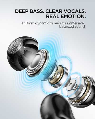 Clip on Wireless Bluetooth Earbuds, Open Ear Clip on Headphones with Mic, Waterproof, ENC Call, 40H Play, Hi-Fi Audio, All-Day Comfort, Perfect for Sports & Fitness (Black) - color: Black