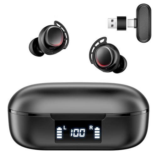 IAMJOY Low Latency Wireless Gaming Audio Adapter, 2.4GHz Dongle & Bluetooth for Meta Quest 3/2, PS5, Switch, Steam Deck, PC (Pure Black) - color: Pure Black