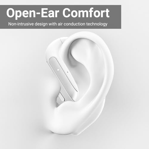 Bluetooth Headset V5.4, Wireless Earbuds Headset with ENC Mic,45MAH Ear Bluetooth Earpiece, Stereo Deep Bass, IPX5 Waterproof Hand-Free Earphone for Sport/Business/Trucker/Driver - color: White