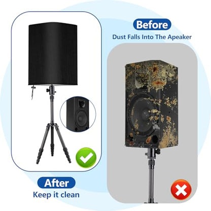 15 inch Outdoor Speaker Covers, 4 Pack Weatherproof Speaker Cover for PA DJ Powered Speakers - 600D Thick Oxford Fabric Waterproof UV Protection Dustproof | for PA DJ Powered Speakers - 600D Thick Oxford Fabric Waterproof UV Protection Dustproof - size: 4