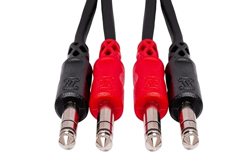 Hosa CSS-202 Dual 1/4 Inch TRS to Same Stereo Interconnect Cable, 6.5 Feet - size: 6.5 Feet