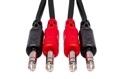 Hosa CSS-201 Stereo Interconnect, Dual 1/4 Inch TRS to Same, 3.3 Feet | 3.3ft dual TRS cable with injection-molded terminations for stereo audio, signal routing and interconnect applications - size: 3.3 Feet