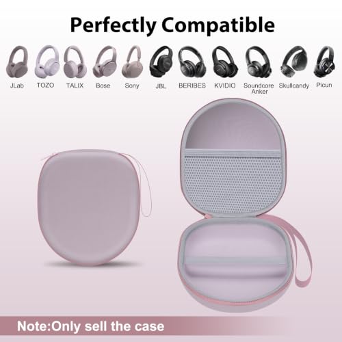 Headphone Case for TALIX/JLab/Sony/JBL/TOZO/BERIBES Etc Headphones,Mauve - color: Mauve