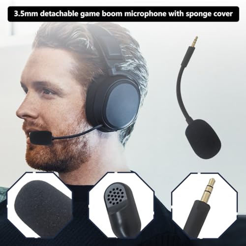 Universal Replacement Gaming Boom Microphone Compatible for Razer Barracuda X Headsets - 360° Bendable Steel Hose, Noise Cancelling, 3.5mm Plug & Play