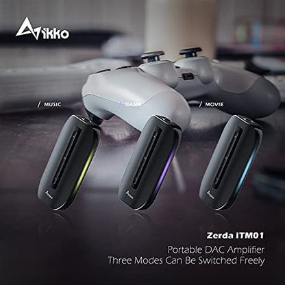 IKKO Zerda ITM01 External Sound Card, 3.5mm Portable Audio Detachable Magnetic Cable Headphone Adapter, Plug and Play,USB Gaming Dac Amp for iPhone iOS Headset PS4 Xbox Switch PC Laptop