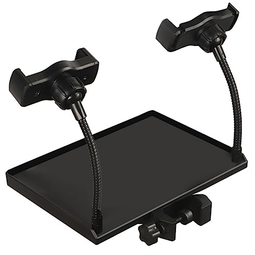 Microphone Stand Tray Clamp-on Tripod Shelf Sound Card Clip-on Tray Secure and Stable for Singing