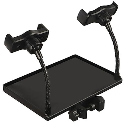 Microphone Stand Tray Clamp-on Tripod Shelf Sound Card Clip-on Tray Secure and Stable for Singing