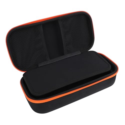 Haofy Wireless Microphone Case Storage Box Organizer EVA Hard Shell with Dual Zip Closure Handle and Mesh Pockets for Dual Wireless Microphone System Receiver Adapter AA Battery