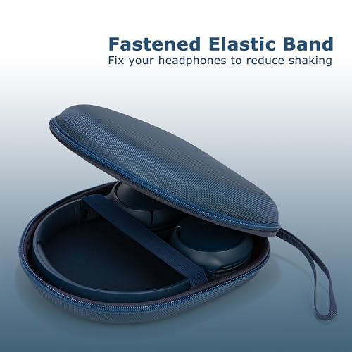 Ginsco Universal Headphone Case Compatible with JBL Tune 510BT 720BT, Sony WH-CH 720N/WH-CH520, with Sony/JBL/Soundcore Q20 Q30/BERIBES/TOZO/KVIDIO etc Wireless Headphones Navy Blue - color: Navy Blue