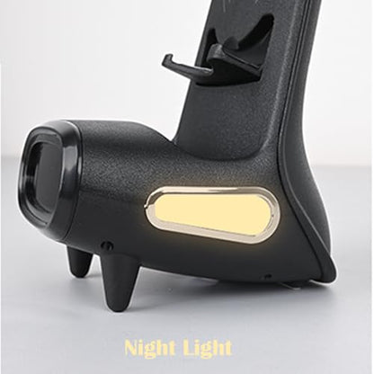 IHAO Multi Functional Smart Eye-Care Desk Lamp Wireless Charger & Digital Alarm Clock Gesture Control Adjustable Light 15W Fast Charging Hidden Phone Stand, Date Timer Display Wake-Up Light-TX79 Black - color: Table Lamp TX79 Black