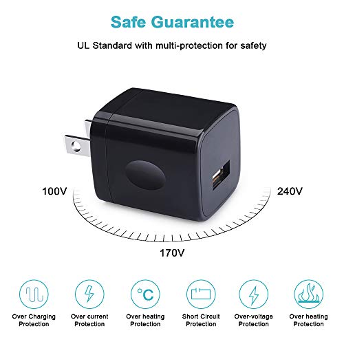 USB Wall Charger, Charger Block, 3-Pack 1A/5V Charging Cube Box Single Port USB Chargerr Plug for iPhone 17e 17 Air 16e 16 15 14 13 12 11 Pro Max,SE,XR/XS/X/8/7, iPad, Samsung Galaxy S26,A17,Pixel 10a - color: Black
