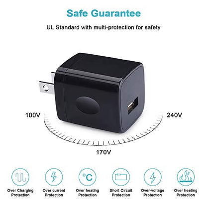 USB Wall Charger, Charger Block, 3-Pack 1A/5V Charging Cube Box Single Port USB Chargerr Plug for iPhone 17e 17 Air 16e 16 15 14 13 12 11 Pro Max,SE,XR/XS/X/8/7, iPad, Samsung Galaxy S26,A17,Pixel 10a - color: Black