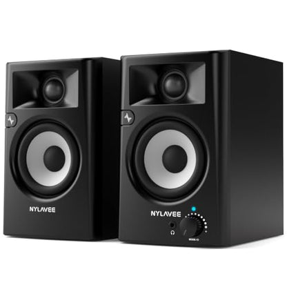 Nylavee Desktop Speakers, Hi-Res Computer Speakers for Desktop PC with LDAC | Bluetooth 6.0/USB/AUX/RCA, Bookshelf PC Speakers with Bass & Treble Control, Headphone Jack