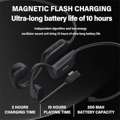 Bone Conduction Headphones IPX8 Waterproof 32GB Bluetooth 5.3 Wireless Headset with Microphone for Swim (Black) - color: Black