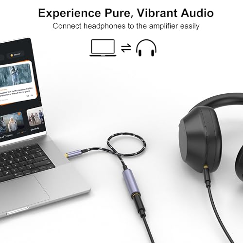 1/4 to 3.5mm Headphone Adapter, TRS 6.35mm Female to 3.5mm Male Stereo Audio Adapter for Amplifiers, Guitar, Piano, Home Theater Devices to Phone, Laptop, Headphones - 1FT/30cm - style: 1/4 to 3.5MM Headphone Adapter