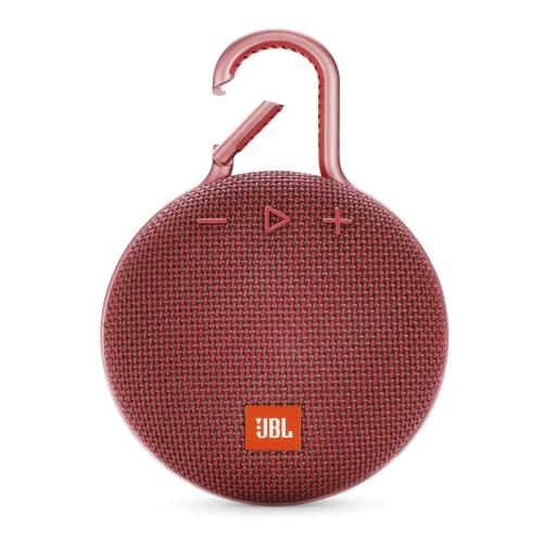 JBL Clip 3, Fiesta Red - Waterproof, Durable & Portable Bluetooth Speaker - Up to 10 Hours of Play - Includes Noise-Cancelling Speakerphone & Wireless Streaming - color: Red