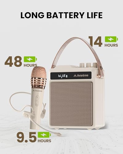 Avantree VoxAmp Duo - Portable Wireless Voice Amplifier Microphone | & Speaker Set for Classroom, Small Events & Parties, USB Recording & Playback, 30W Clear Voice & Rich Sound, 14H Battery