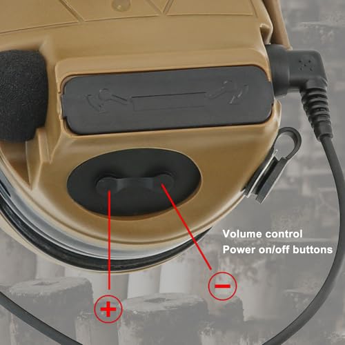 Tactical Headset Hearing Protection Sound Pickup Earmuff+U94 PTT+Detachable 7.0mm Cable for Airsoft Sports-HC5PRO(Coyote Brown) - color: Coyote Brown