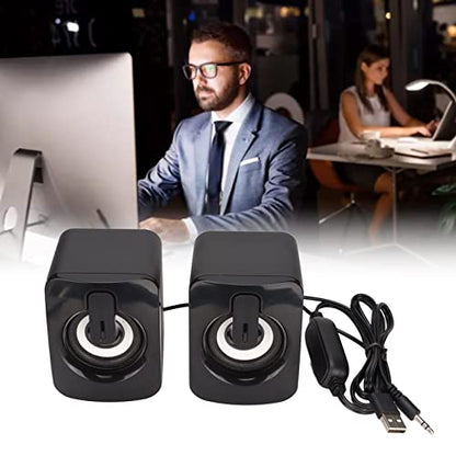 Mini Computer Speaker Stereo Less Distortion USB Powered Wired Small Speaker for for Desktop PC Laptop,Laptop Desktop Gaming Stereo Speaker Computer Speakers