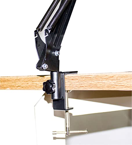 Replacement Heavy Duty C Clamp for 1/2” Base Magnifying Lamp,Desk Lamp,Swing Arm Lamp,Phone I pad Mount,Tablet Mic Holder,Table Mount Clamp for Microphone Stand Mic Boom Arm (Metal Black) - color: Metal Black