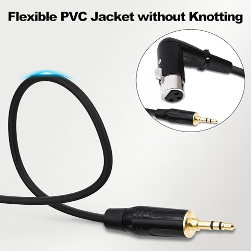 3.5mm TRS to XLR Male Balanced Audio Cable Adapter 1M | Right Angle XLR Male to 1/8 inch Male,HiFi Stereo Speaker Cord,for Smartphone Laptop Mixer Speake - style: male to female
