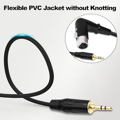 3.5mm TRS to XLR Male Balanced Audio Cable Adapter 1M | Right Angle XLR Male to 1/8 inch Male,HiFi Stereo Speaker Cord,for Smartphone Laptop Mixer Speake - style: male to female