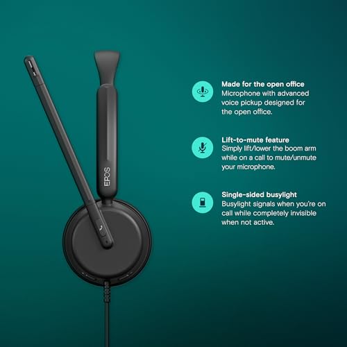 EPOS Impact 430 Mono On-Ear Wired USB-C and USB-A Headset with Noise-Canceling Mic, Plug-and-Play, Clear Audio, Lightweight Comfort, Suitable for Remote Work, Office Calls, and Online Meetings - style: Mono