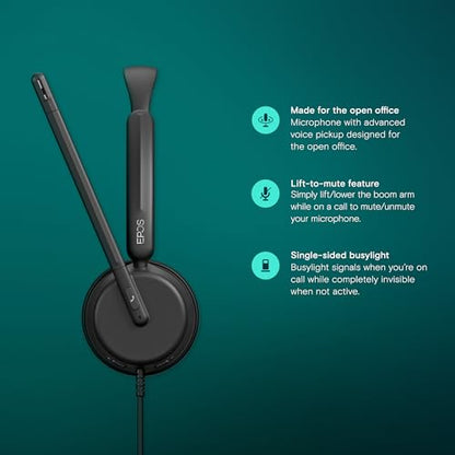EPOS Impact 430 Mono On-Ear Wired USB-C and USB-A Headset with Noise-Canceling Mic, Plug-and-Play, Clear Audio, Lightweight Comfort, Suitable for Remote Work, Office Calls, and Online Meetings - style: Mono