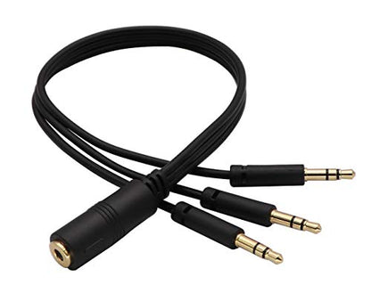 zdyCGTim 3.5mm Audio Y Splitter Headphone Cable 3.5mm 1/8" inch Female to 3 3.5mm 1/8" inch Male Headset Mic & Stereo Audio Y Splitter Cable for Smartphone to Soundbox Adapter(30 CM/12 inch) (3-Pole) - color: 3-Pole