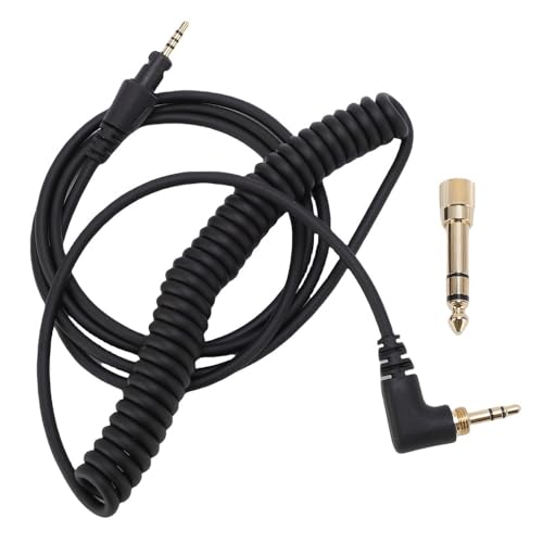 Bent Plug DJ Headphone OFC Wire Cable Replacement - 2.5mm to 3.5mm & 6.35mm Adapter with Locking Plug for HDJ-X5 for HDJ-X7 for HDJ-S7 Models - style: Bent Plug