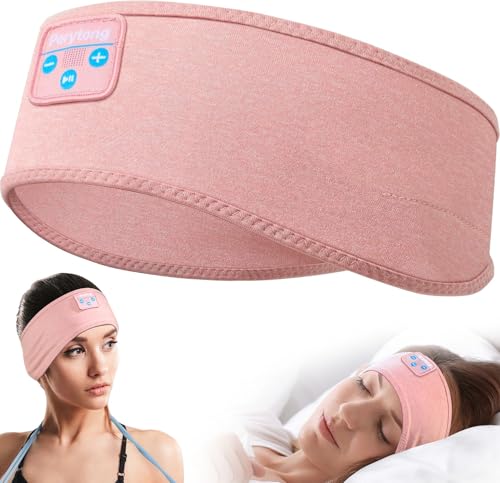 Perytong Sleep Headphones Wireless, Bluetooth Sports Headband Headphones with Ultra-Thin HD Stereo Speakers Perfect for Sleeping,Workout,Jogging,Yoga,Insomnia, Air Travel, Meditation (Bright Pink) - color: Bright Pink