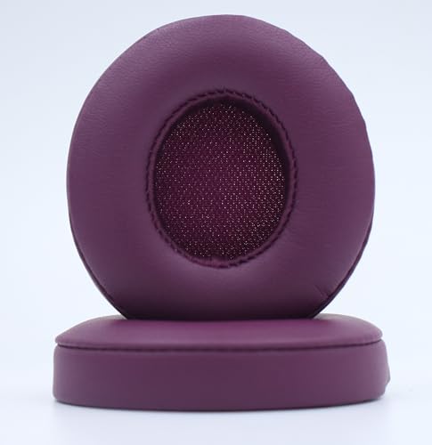 Headphone Replacement Ear Pad Cover Compatible with Beats by Dre Solo3 Solo2 Wired Wireless Headphones Protein Leather Memory Foam Headphone Cushion Ear Muffs-Magenta - color: magenta